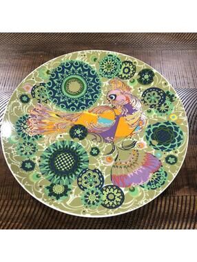 Vtg Rosenthal Germany Bjorn Wiinblad Bird Of Paradise Firebird Charger Plate